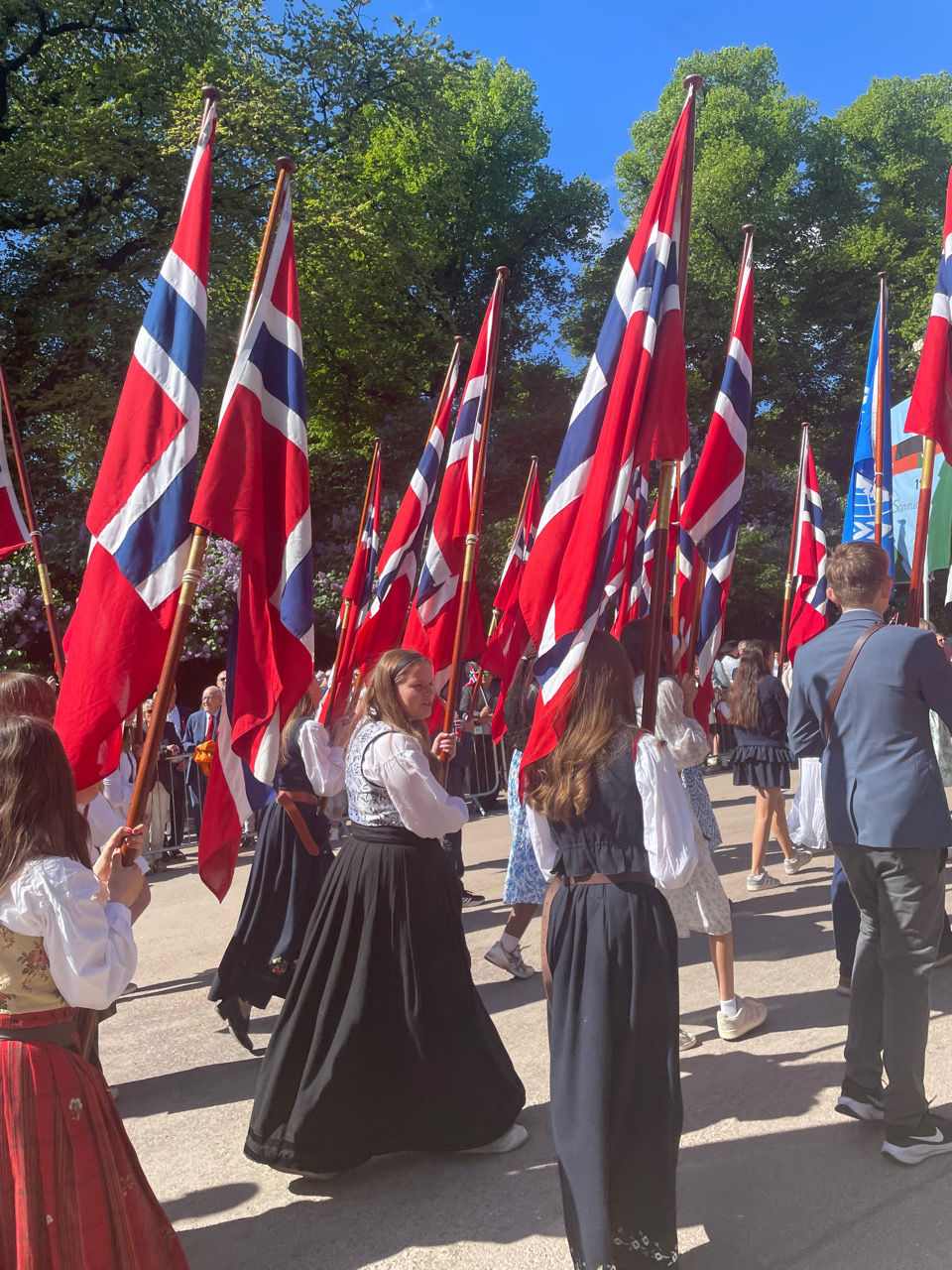en gruppe mennesker som holder flagg