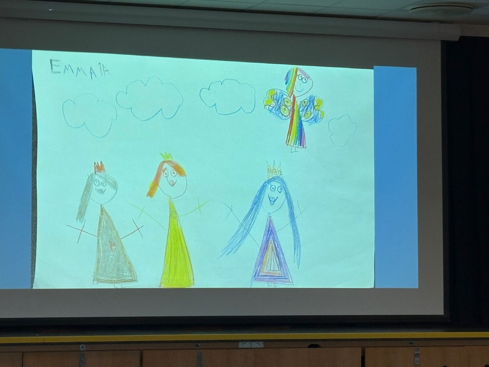 en whiteboard med en tegning på